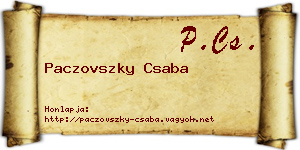 Paczovszky Csaba névjegykártya