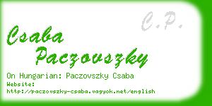 csaba paczovszky business card